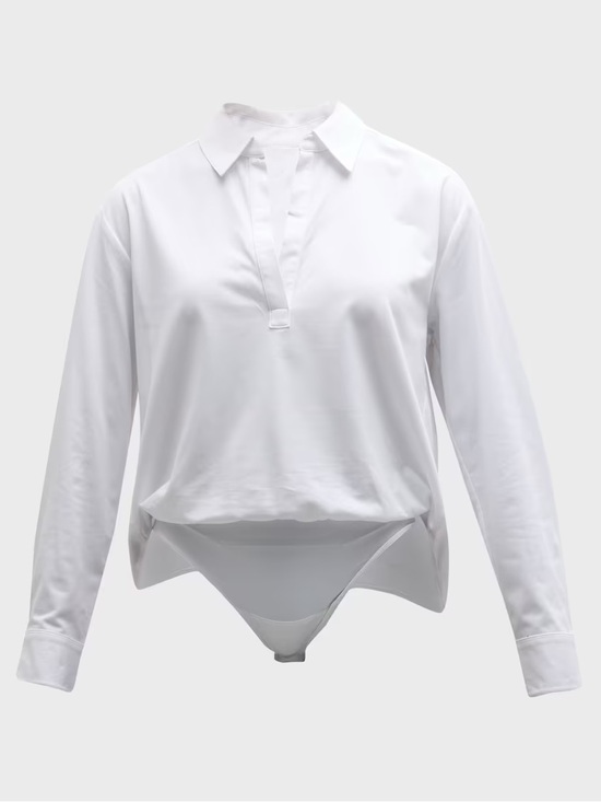 SPANX Tops - SPANX Shaping Blouse Bodysuit White Size Large